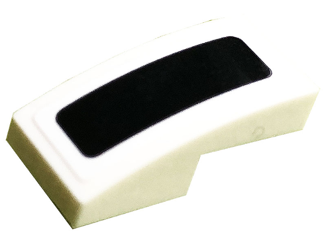 Lego Slope, Curved 2 x 1 x 2/3 with Black Rectangle with Rounded Corners Pattern (Sticker) - Set 10279