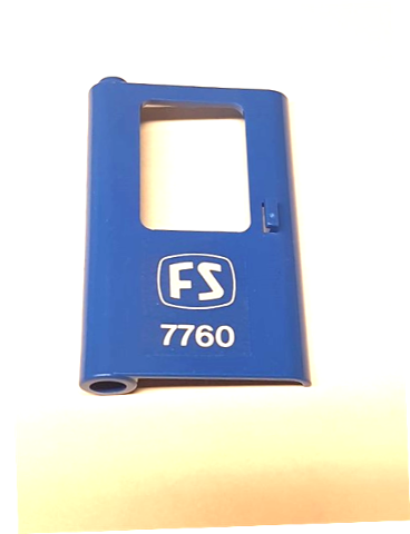 Lego Door 1 x 4 x 5 Train Left, Thin Support at Bottom with Italian Train Logo and '7760' Pattern (Sticker) - Set 7760 / Blue