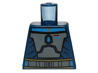 Lego Torso SW Mandalorian Armor Plates Dark Bluish Gray Pattern (Pre Vizsla) / Dark Blue