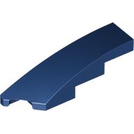 Lego Brick Wedged, Curved 1 x 4 with Stud Notch Left / Dark Blue