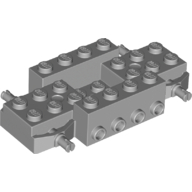 Lego Vehicle Base 4 x 8 x 1 1/3 with Wheel Pins, 4 studs on each side, 2 x 2 Recessed Center and Hole / Light Bluish Gray