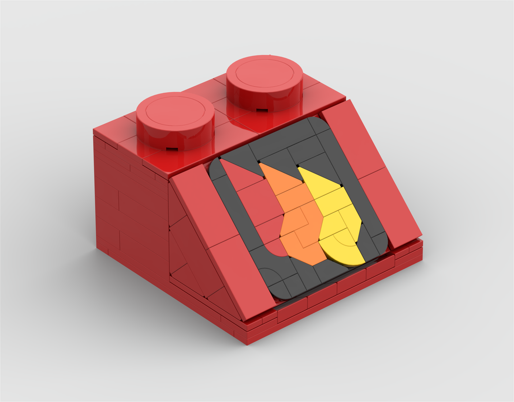 Lego Upscaled 2x2 fire slope