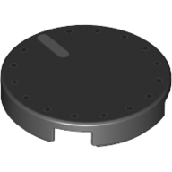 Lego Tile Round 2 x 2 with Dots around Edge and Light Bluish Gray Line (Volume Knob) Print