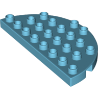 Lego Duplo Plate Round 4 x 8 Semi-Circle / Medium Azure