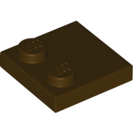 Lego Plate Special 2 x 2 with Only 2 studs / Dark Brown