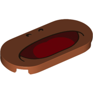 Lego Tile Round 2 x 4 with Face, Big Open Mouth, Tongue Print