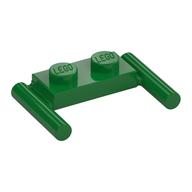 Lego Plate Special 1 x 2 with Handles [Flat Ends / Low Attachment] / Green