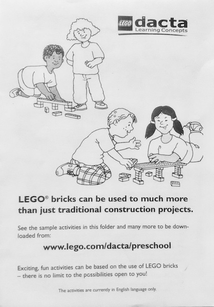 Lego 2000 Informational Leaflet - LEGO Dacta Learning Concepts Preschool