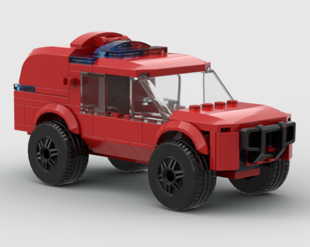 Lego Light Rescue Unit - Closed Back Red & White