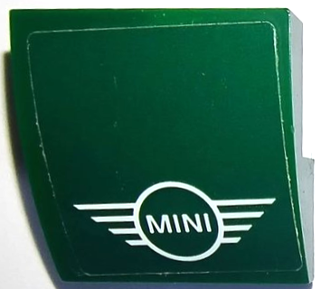 Lego Slope, Curved 2 x 2 x 2/3 Inverted with White 'MINI' Logo Pattern (Sticker) - Set 75894