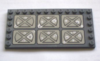 Lego Tile, Modified 6 x 12 with Studs on Edges with Geometric Design with Bullet Holes Pattern (Sticker) - Set 7705