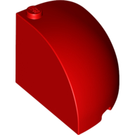 Lego Brick Round Corner 4 x 4 x 3 Quarter Dome Top / Red