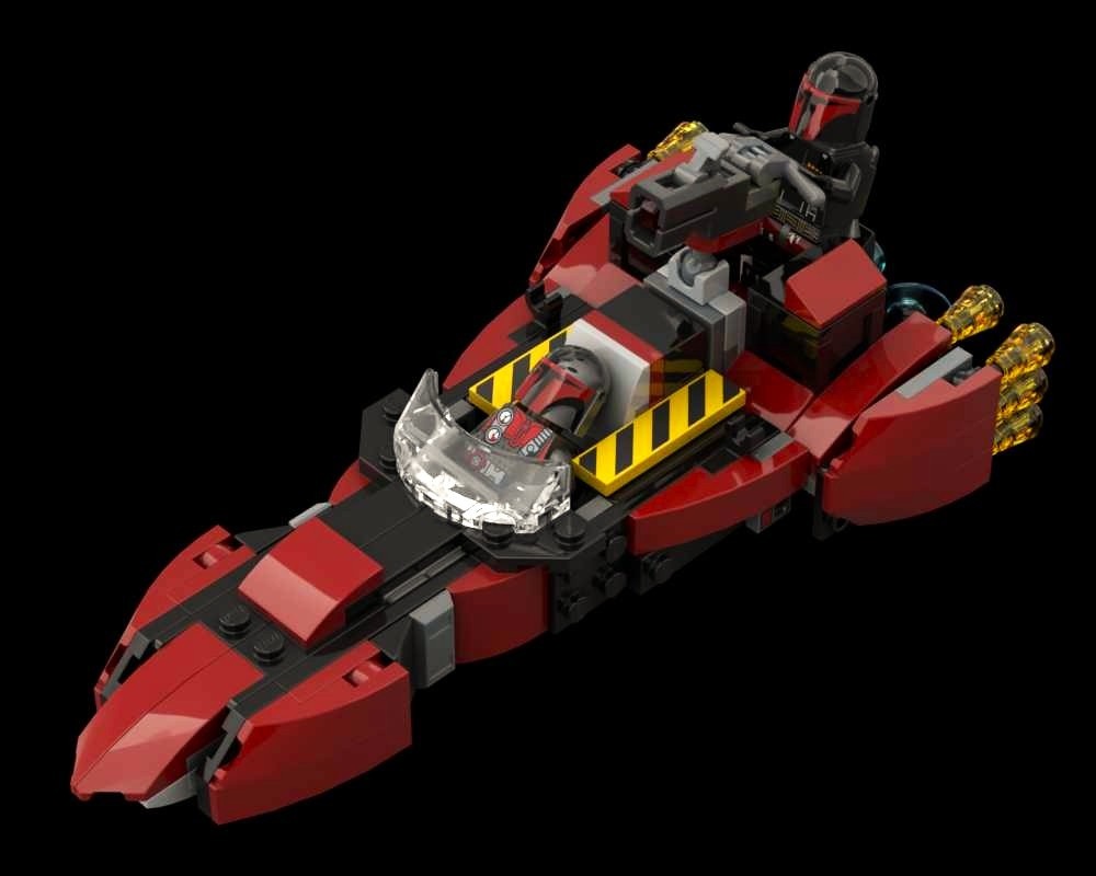 Lego Mandalorian Rocketship speeder 2x 75449 Alt built