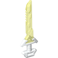 Lego Weapon Sword with Angular Wide Hilt and Angular Blade Trans-Neon Green Pattern