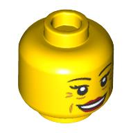 Lego Minifig Head, Dark Red Lips, Crows Feet, Wrinkles, Smile / Shocked Open Mouth print