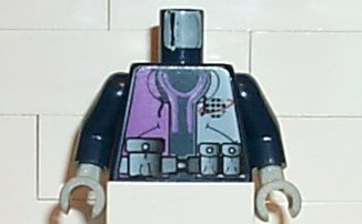 Lego Torso Alpha Team Logo, Purple Shirt and 3 Pockets on Belt Pattern / Dark Blue Arms / Light Gray Hands