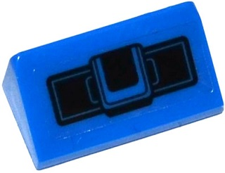 Lego Slope 30 1 x 2 x 2/3 with Black Joystick Pattern (Sticker) - Set 75919 / Blue