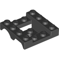 Lego Vehicle Base 4 x 4 x 1 1/3 with Wheel Arches, 2 x 2 Recessed Center and Hole / Black