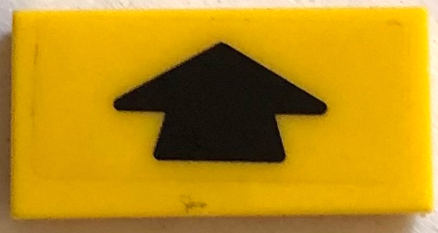 Lego Tile 1 x 2 with Black Arrow Short on Transparent Background Pattern (Sticker) - Set 60141