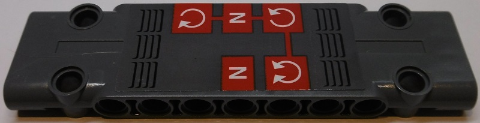 Lego Technic, Panel Plate 3 x 11 x 1 with Letter 'N', Round Arrows and Air Outlet Griiles Pattern (Sticker) - Set 42055