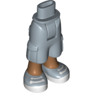Lego Minidoll Hips and Cargo Pants with Medium Nougat Legs and Sand Blue Sneakers Print / Sand Blue