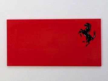 Lego Tile 8 x 16 with Bottom Tubes on Edges with Black Horse Ferrari Logo Pattern Model Left Side (Sticker) - Set 8654
