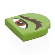 Lego Tile Round 2 x 2 Half Circle with Reddish Brown Eye, Dark Brown Eyebrow Left Print
