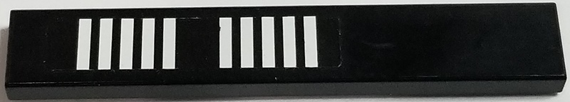 Lego Tile 1 x 6 with 10 White Stripes on Black Background Pattern (Sticker) - Set 2556