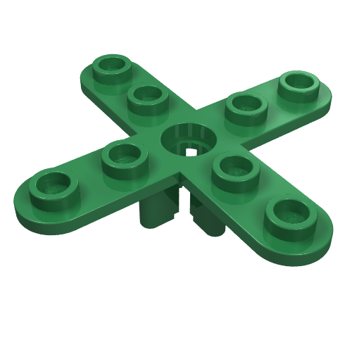 Lego Propeller 4 Blade 5 Diameter with Rounded Ends, Open Hub / Green