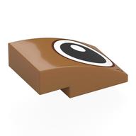 Lego Brick Curved 3 x 2 No Studs with Left Eye Print / Medium Nougat