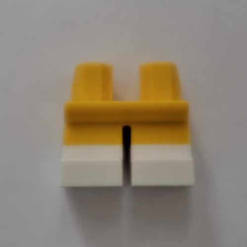 Lego Legs Short with White Feet Pattern / Yellow