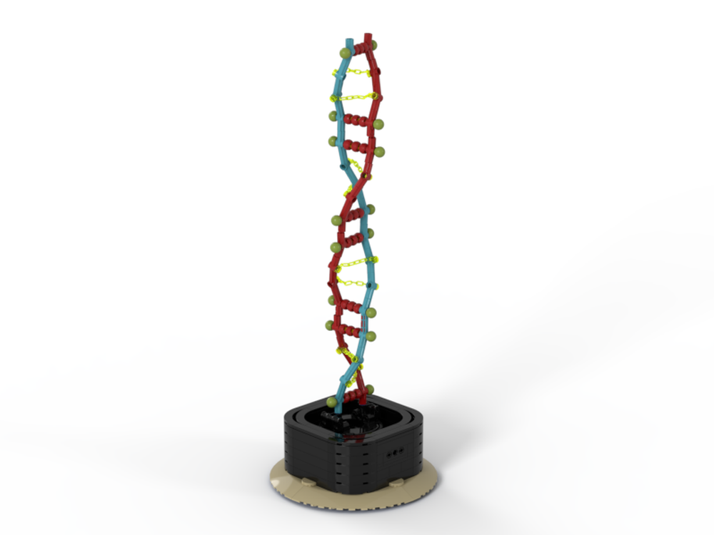 Lego DNA double helix with a turnable base
