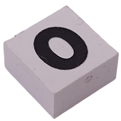 Lego Modulex Tile 2 x 2 with Black '0' Print, without Internal Supports