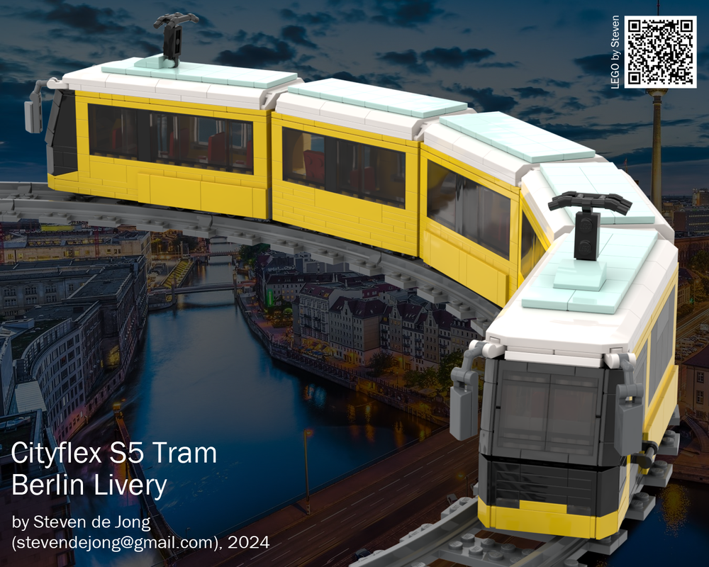 Lego Cityflex S5 Tram (City Scale, Berlin Livery)