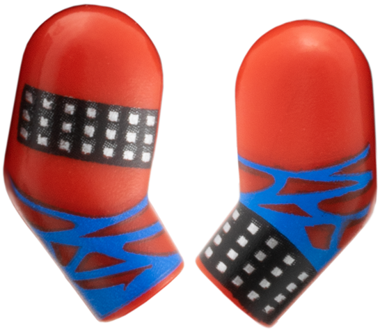 Lego Arm, (Matching Left and Right) Pair with Blue Zigzags, Black Cuff with Silver Studs Pattern