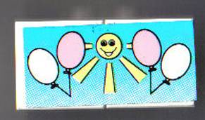 Lego Stickered Assembly 4 x 2 with White and Pink Balloons with Yellow Sun Pattern (Sticker) - Set 6409