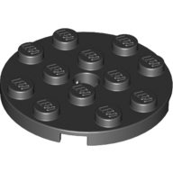 Lego Plate Round 4 x 4 with Pin Hole / Black