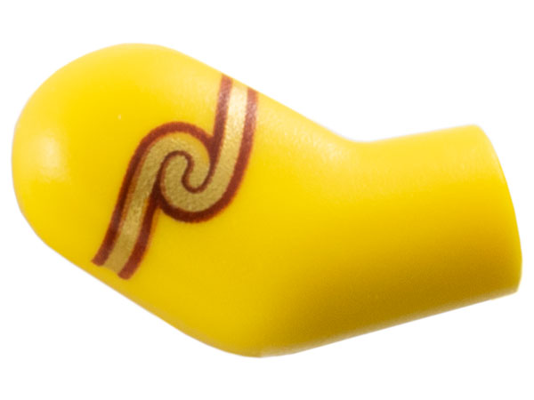 Lego Arm, Right with Gold and Reddish Brown Twisted Upper Arm Bracelet Pattern / Yellow