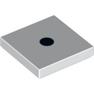 Lego Tile 2 x 2 with 1 Black Dot Print / White