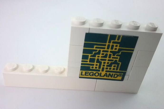 Lego Stickered Assembly 9 x 1 x 4 with Black 'LEGOLAND' and Yellow Map Pattern (Sticker) - Set 6375-2