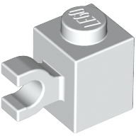 Lego Brick Special 1 x 1 with Clip Horizontal / White
