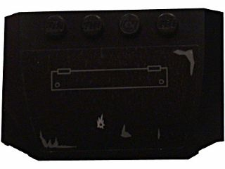 Lego Wedge 4 x 6 x 2/3 Triple Curved with Hatch and Damage Marks Pattern (Sticker) - Set 5972 / Black