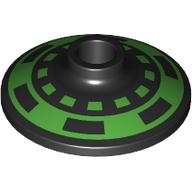 Lego Dish 2 x 2 Inverted [Radar] with Bright Green Circle, Rectangles Print