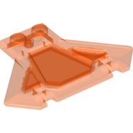 Lego Plate, Special 1 x 2 with Large Axe Head / Trans-Neon Orange