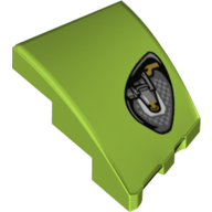 Lego Brick Wedged, Curved 3 x 2 with Stud Notch Left with Black Headlight print
