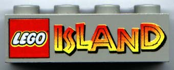 Lego Brick 2 x 4 with Lego Island Pattern