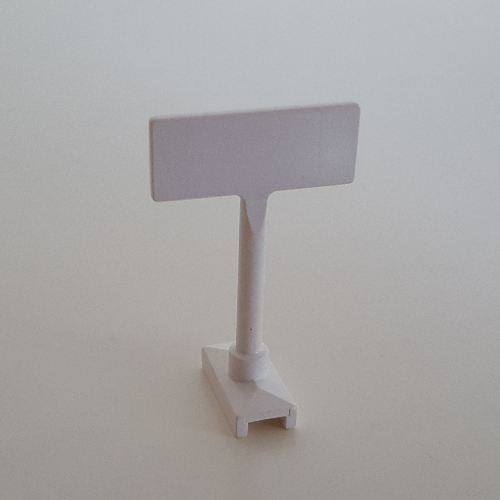 Lego Road Sign Rectangle, Round Pole / White