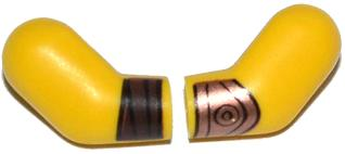 Lego Arm, (Matching Left and Right) Pair with Wristbands Pattern / Yellow