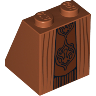 Lego Brick Sloped 65° 2 x 2 x 2 with Bottom Tube and Neimoidian Viceroy Robe Print / Dark Orange
