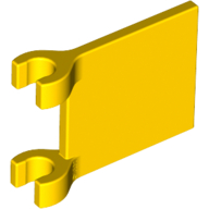 Lego Flag 2 x 2 Square, Flat Clip Edge [Thick Clips] / Yellow